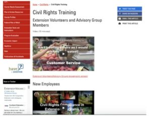 screenshot of civil rights training videos