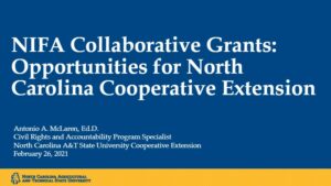 USDA-NIFA and Land Grant University Collaboration opening slide