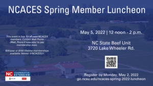 Cover photo for Spring 2022 NCACES Events