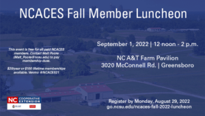 Banner announcing September 1, 2022 Networking Event at NC A&T State University