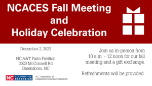 Image announcing the Fall 2022 NCACES meeting
